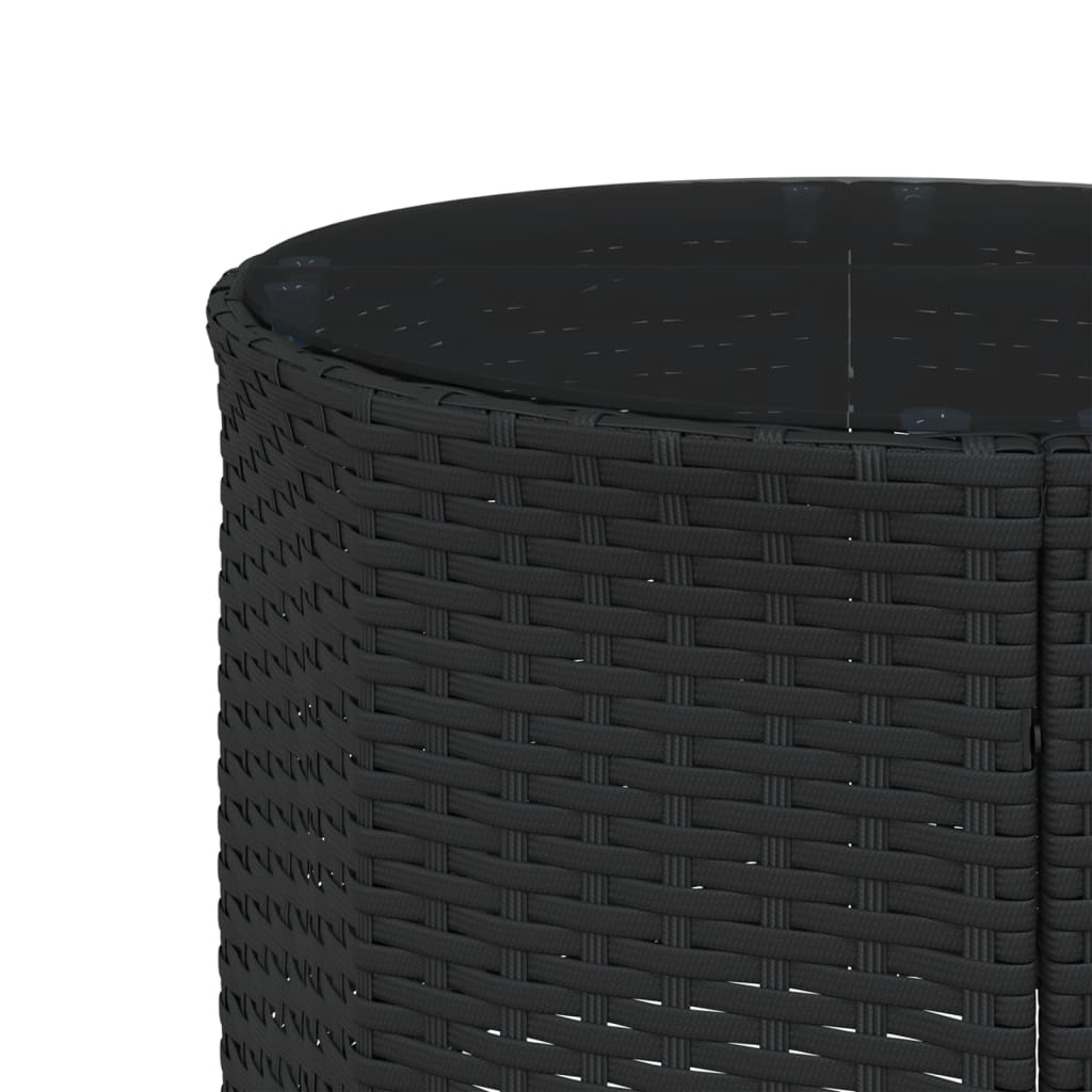 vidaXL 3-delige Loungeset halfrond poly rattan zwart