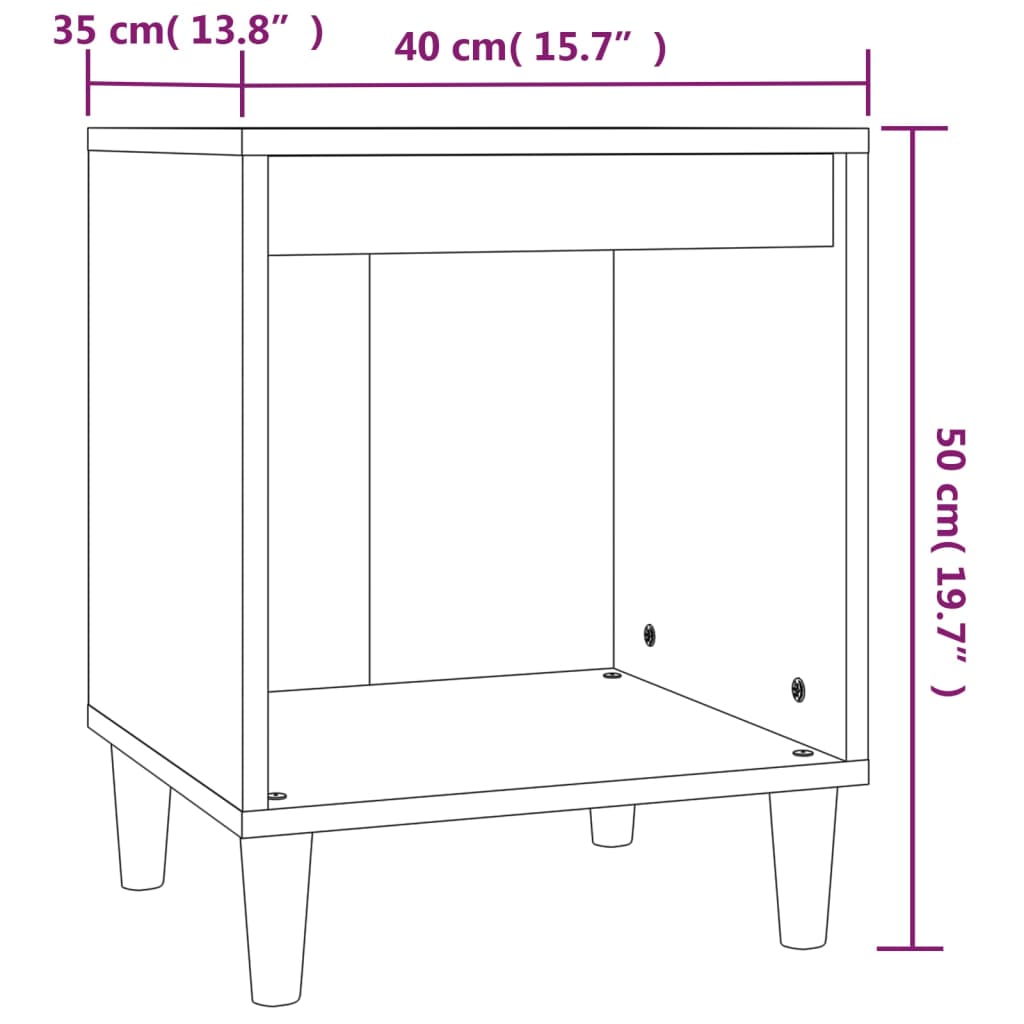 vidaXL Nachtkastjes 2 st 40x35x50 cm wit