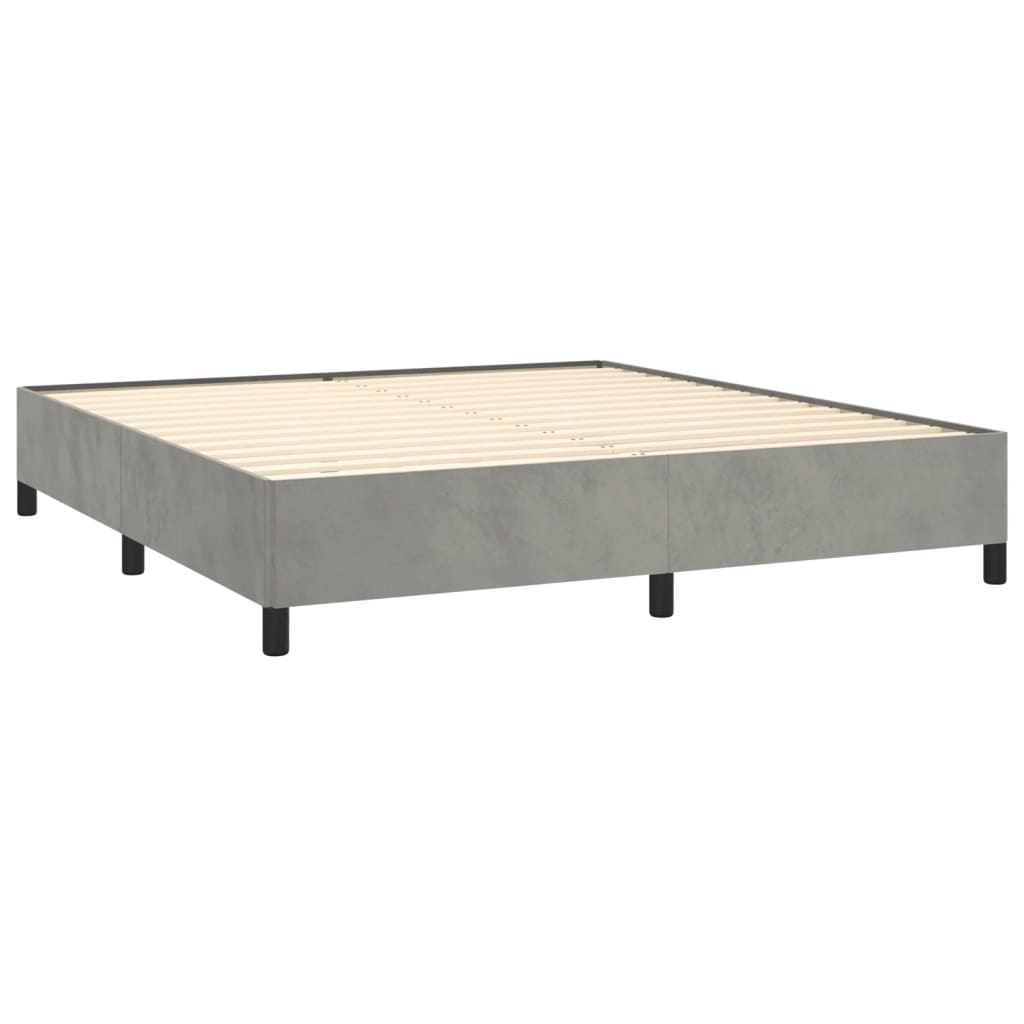 vidaXL Bedframe fluweel lichtgrijs 160x200 cm