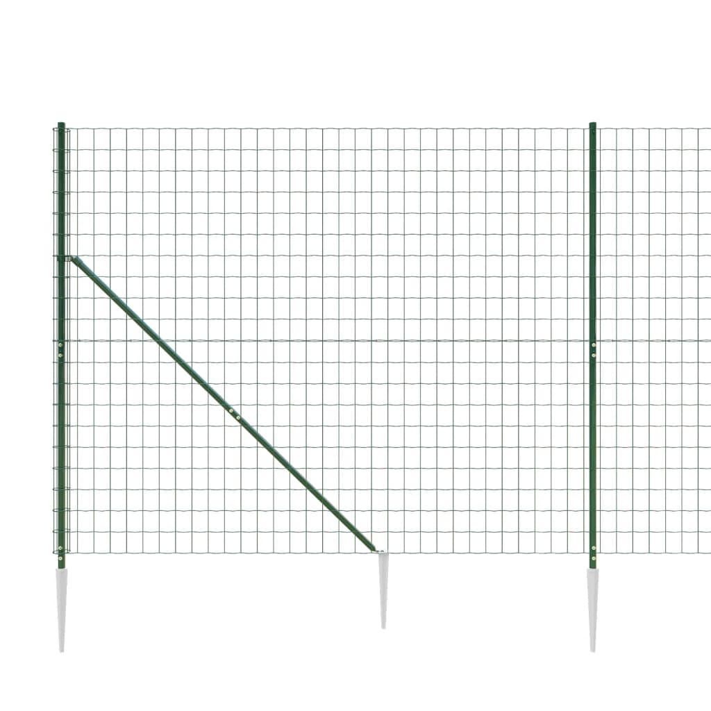 vidaXL Draadgaashek met grondankers 2x10 m groen