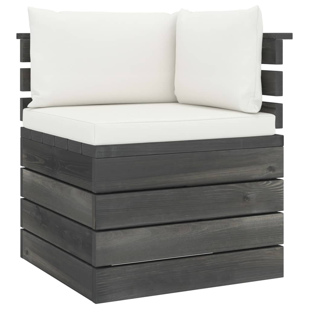 vidaXL 10-delige Loungeset met kussens pallet massief grenenhout