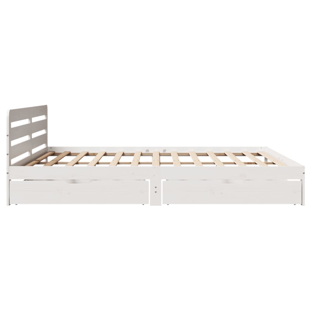 vidaXL Bedframe zonder matras massief grenenhout wit 180x200 cm