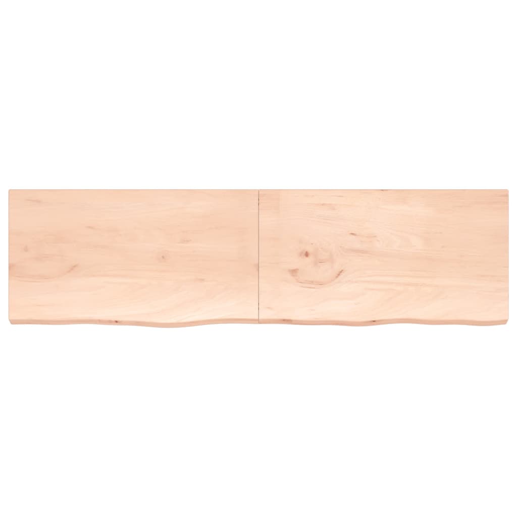 vidaXL Tafelblad 220x60x(2-4) cm onbehandeld massief eikenhout