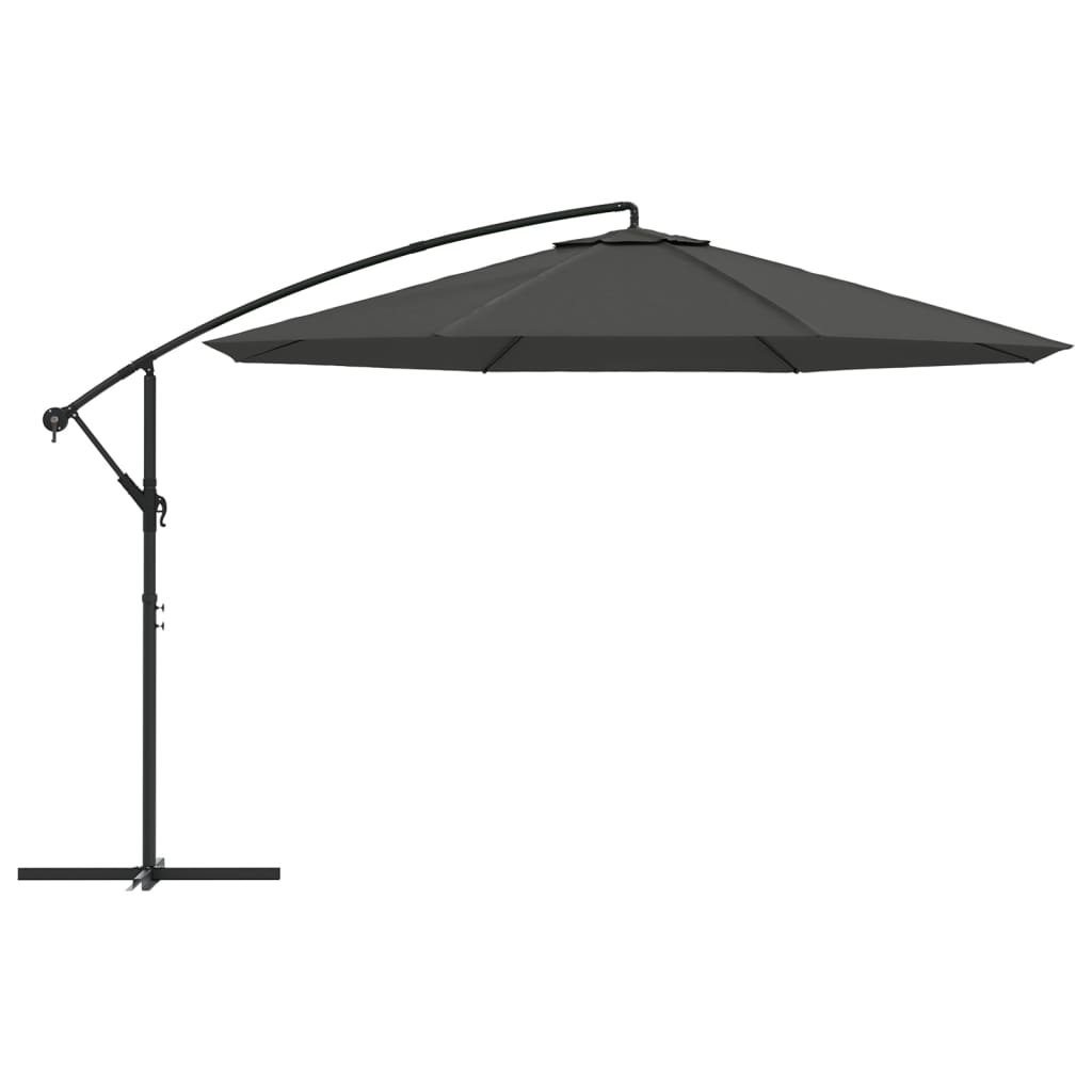 vidaXL Zweefparasol met aluminium paal 350 cm antracietkleurig