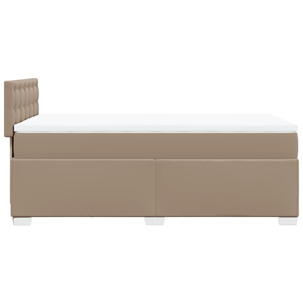 vidaXL Boxspring met matras kunstleer cappuccinokleurig 100x200 cm