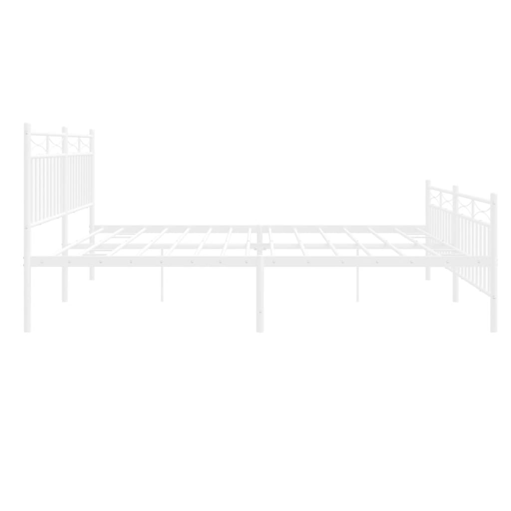 vidaXL Bedframe met hoofd- en voeteneinde metaal wit 200x200 cm