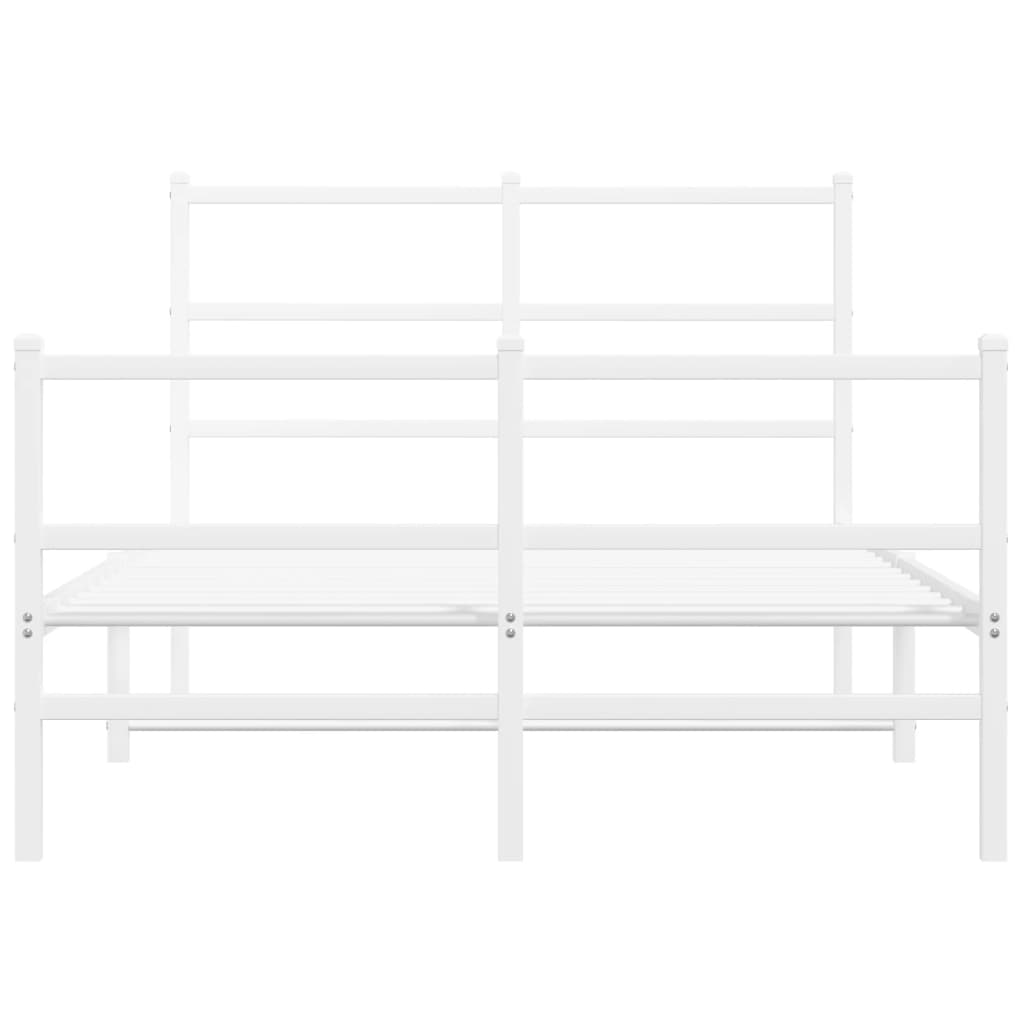 vidaXL Bedframe met hoofd- en voeteneinde metaal wit 120x190 cm