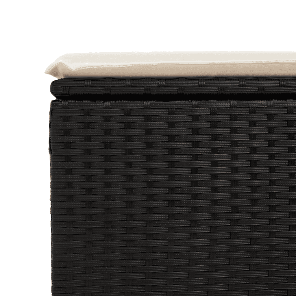 vidaXL 7-delige Loungeset met kussens poly rattan zwart