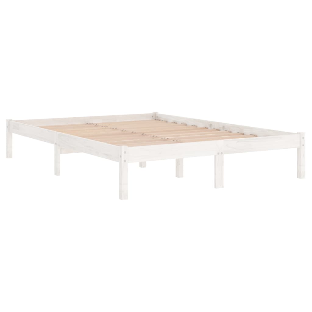 vidaXL Bedframe massief hout wit 180x200 cm