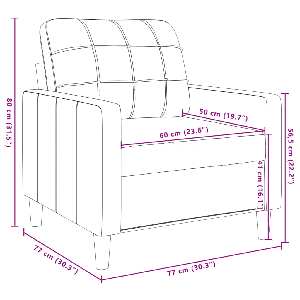 vidaXL 3-delige Loungeset stof taupe