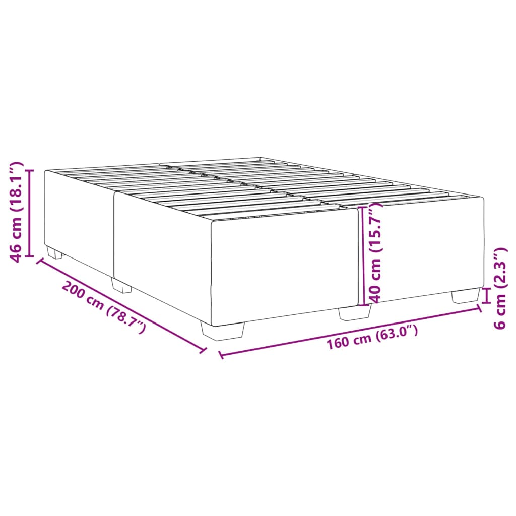 vidaXL Bedframe zonder matras stof crèmekleurig 160x200 cm