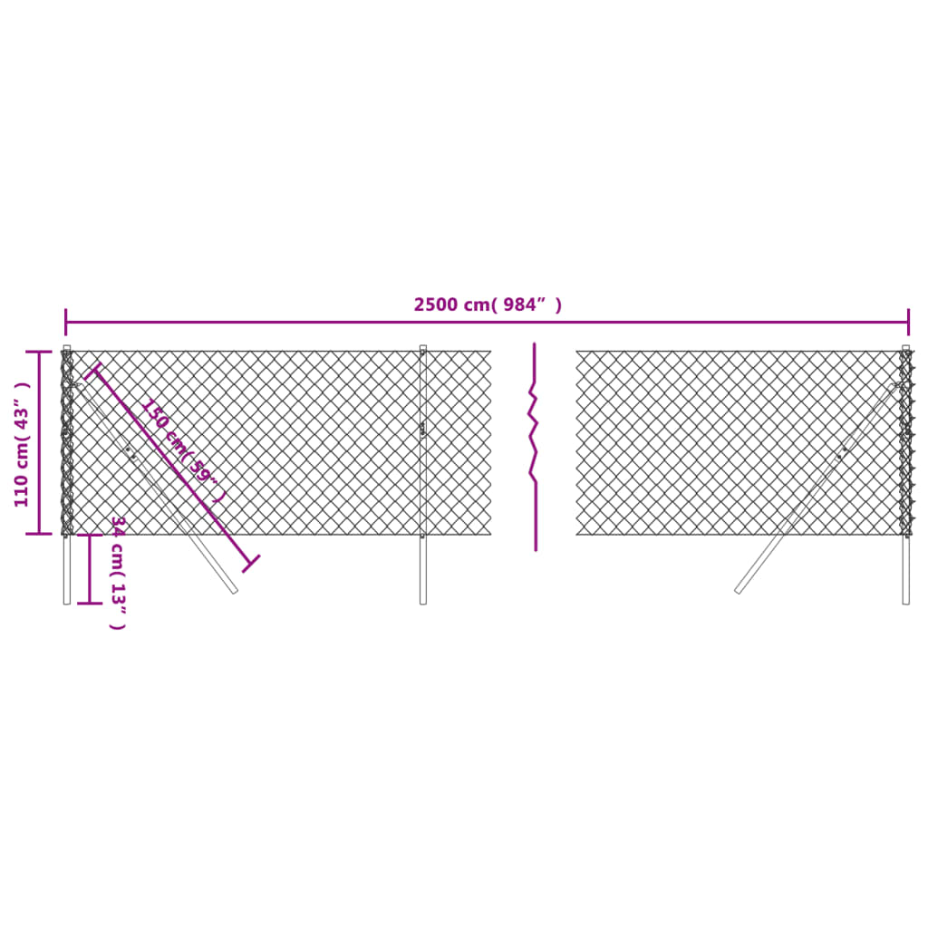 vidaXL Gaashek 1,1x25 m zilverkleurig