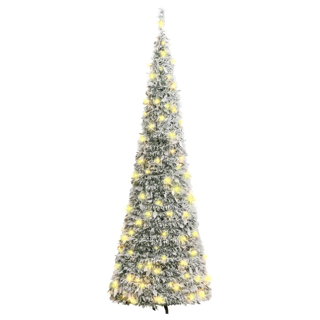 vidaXL Kunstkerstboom pop-up met sneeuw 200 LED's 210 cm