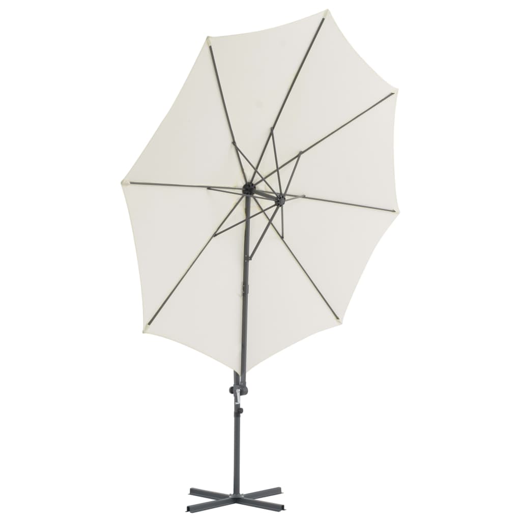 vidaXL Parasol met draagbare voet zandkleurig