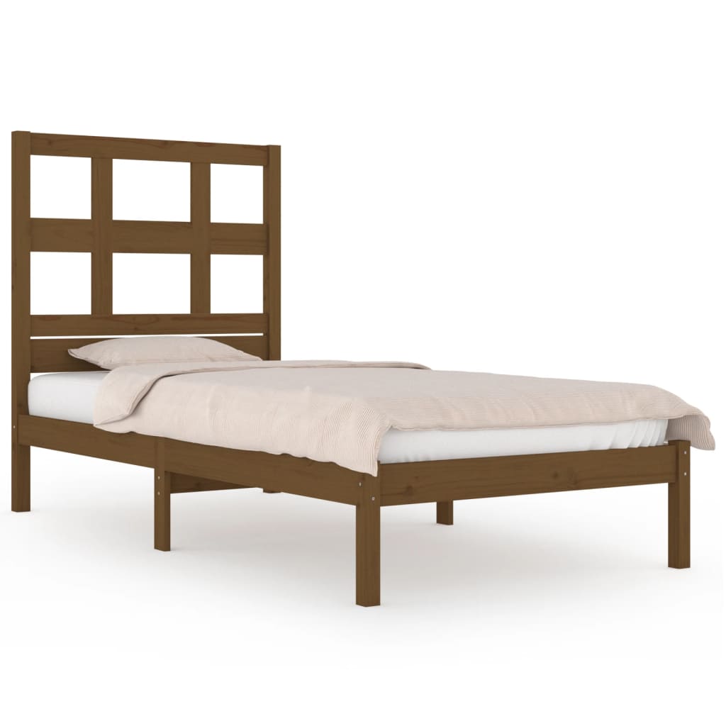 vidaXL Bedframe massief grenenhout honingbruin 100x200 cm