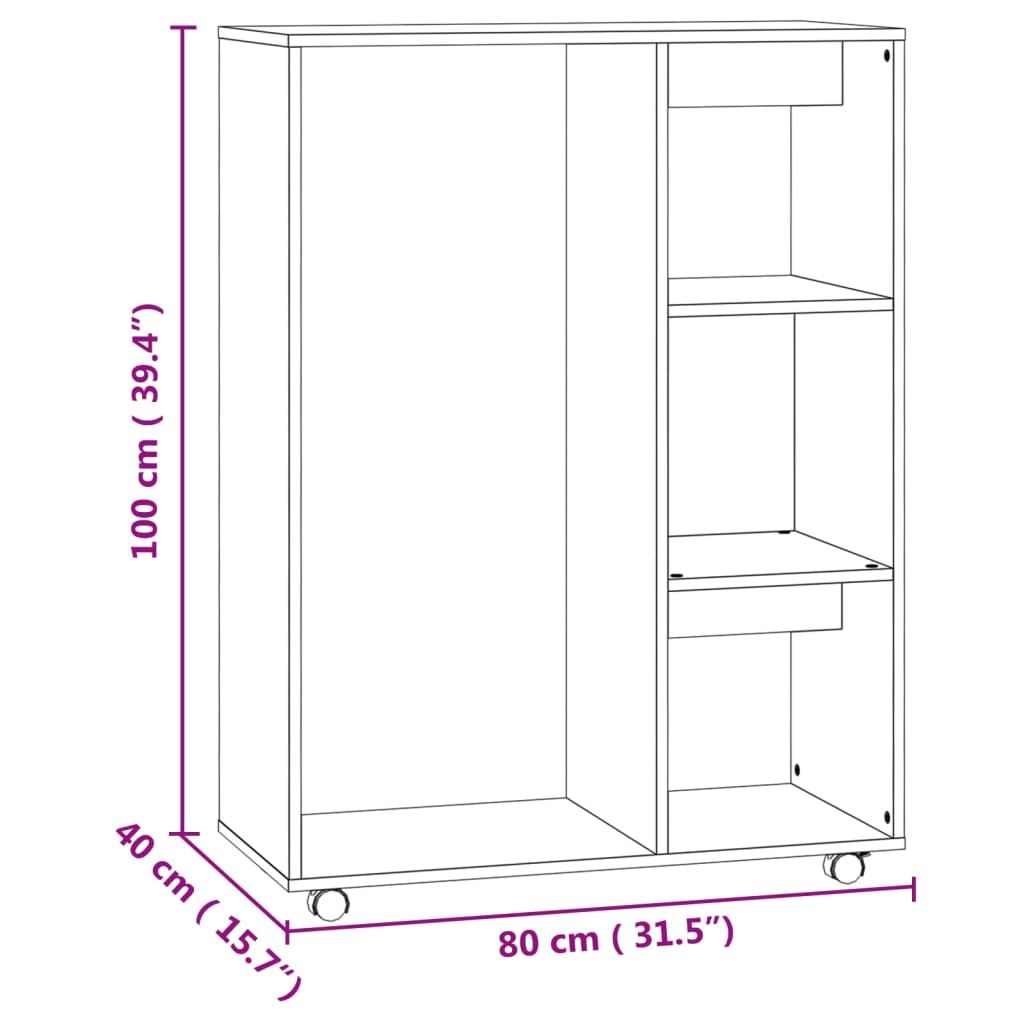 vidaXL Kledingkast 80x40x110 cm bewerkt hout betongrijs