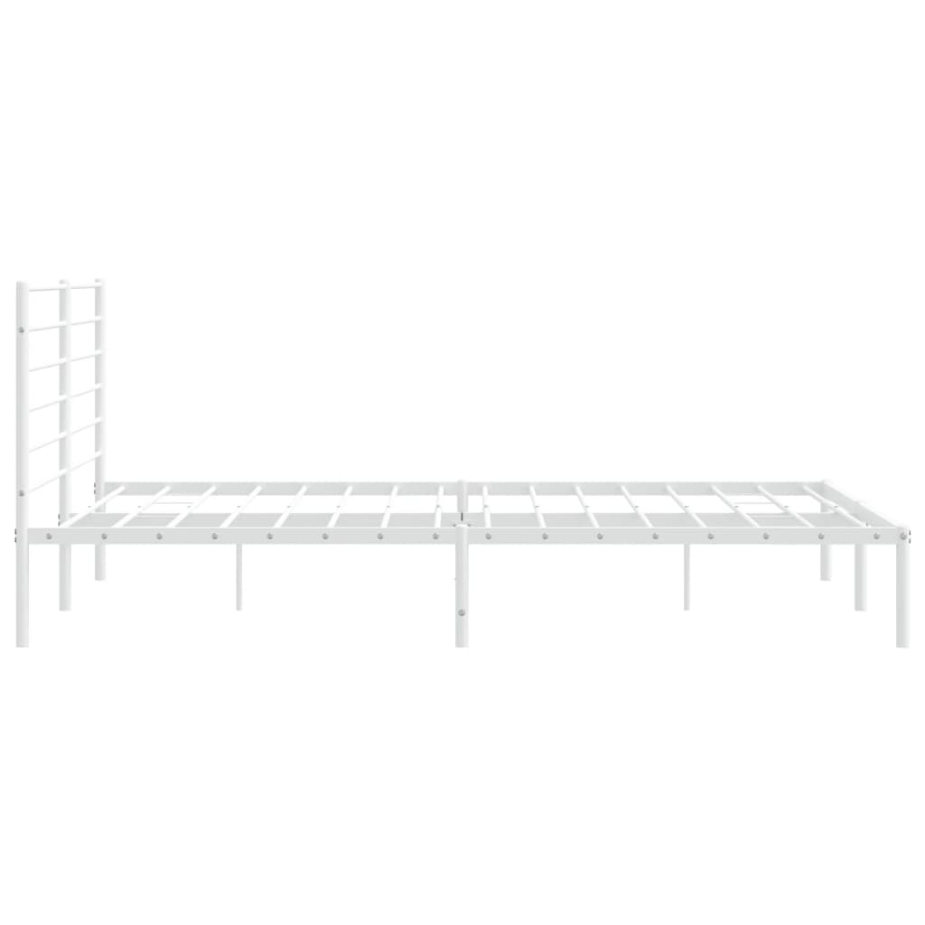 vidaXL Bedframe met hoofdbord metaal wit 200x200 cm