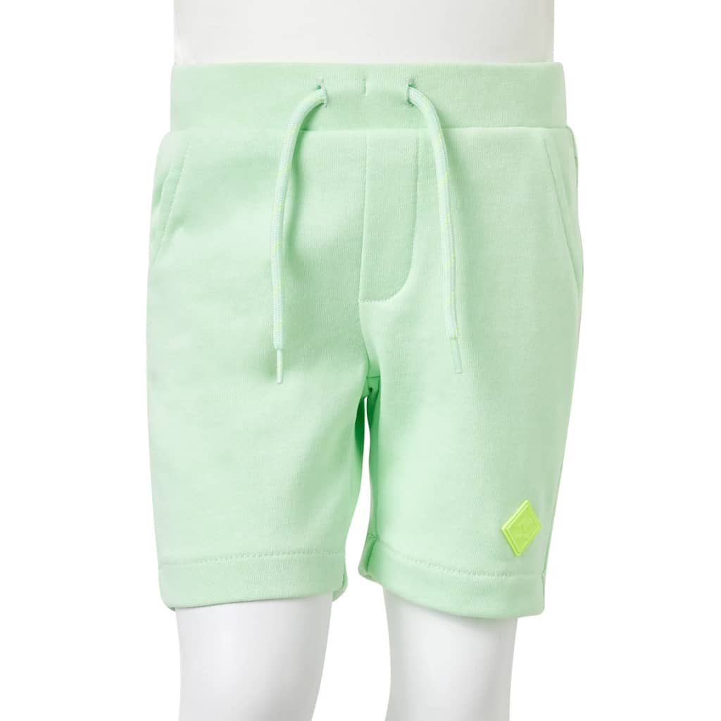 Kindershorts met trekkoord 140 felgroen