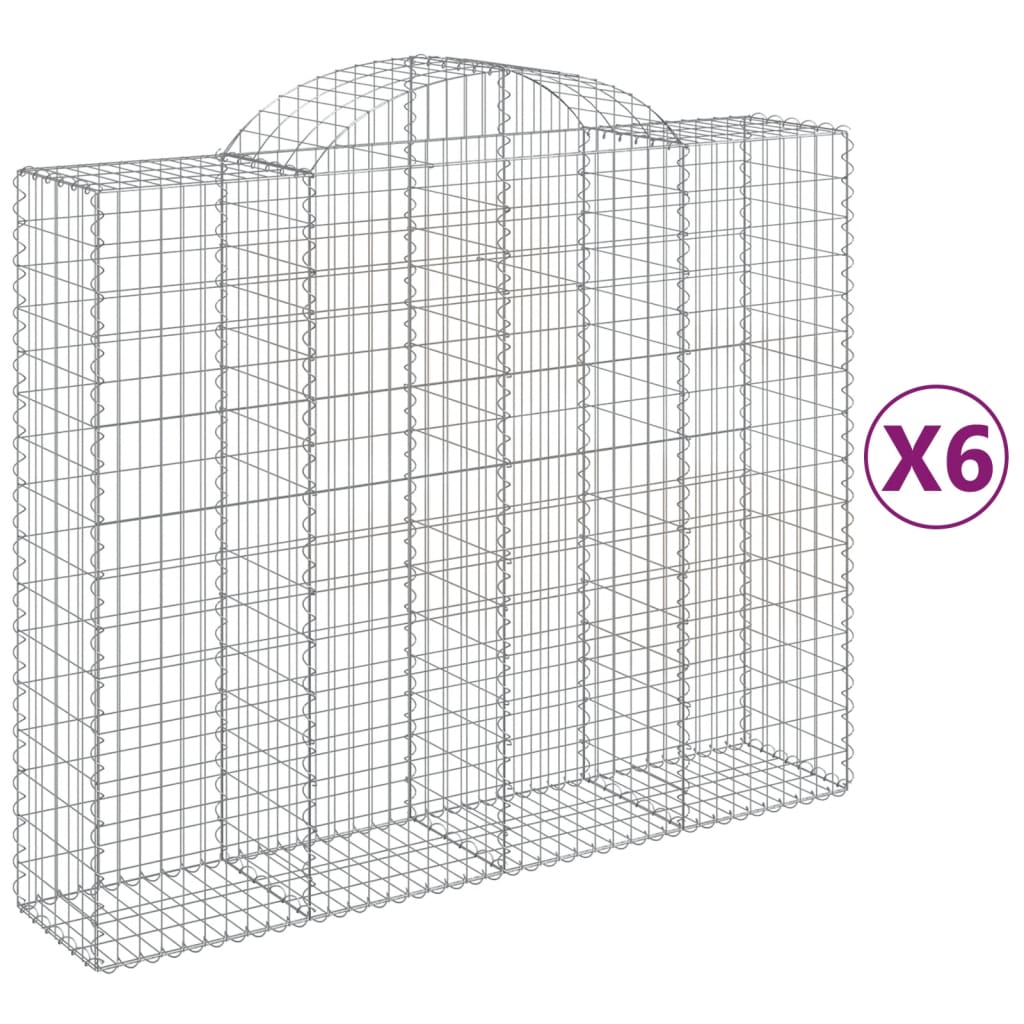 vidaXL Schanskorven 6 st gewelfd 200x50x160/180 cm ijzer