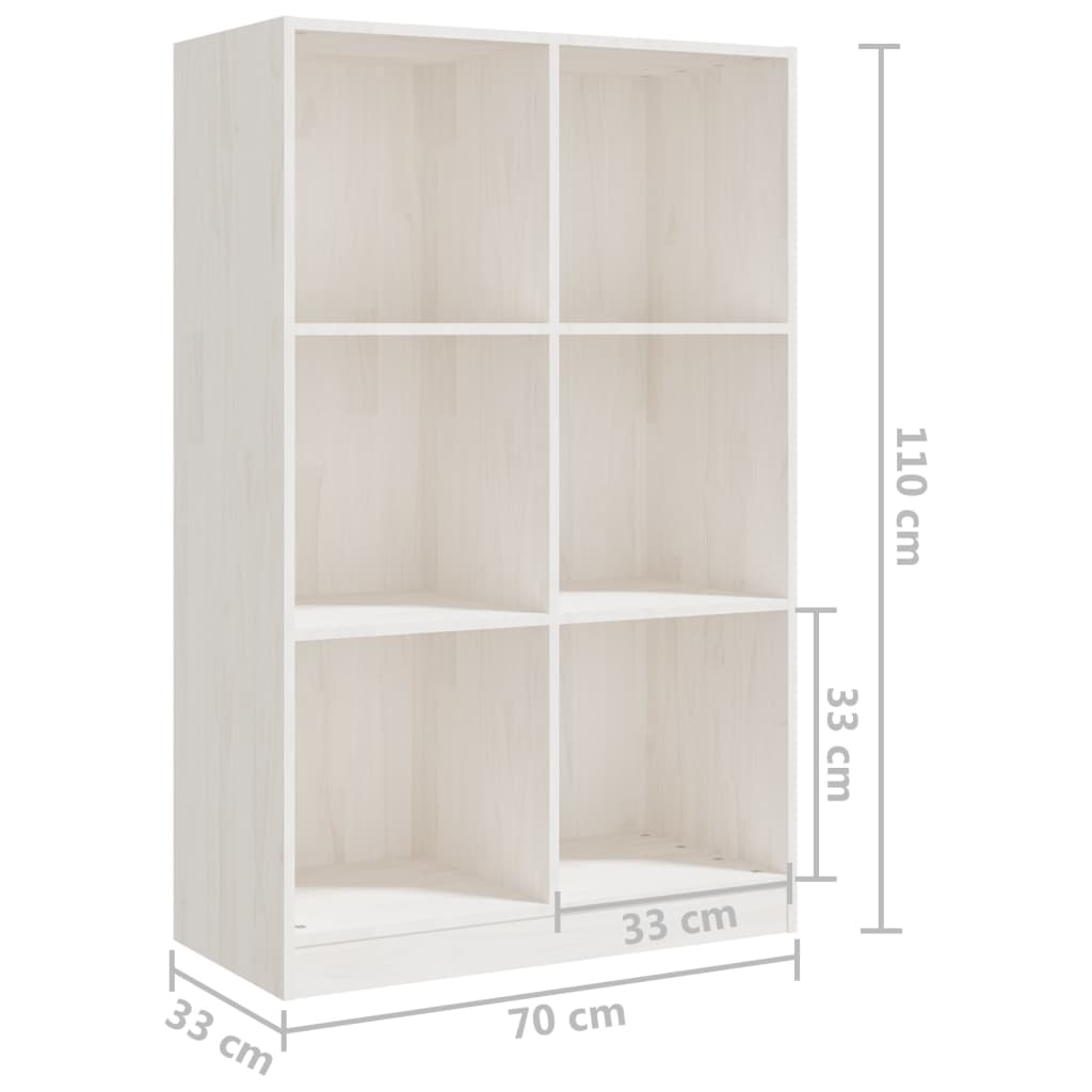 vidaXL Boekenkast 70x33x110 cm massief grenenhout wit