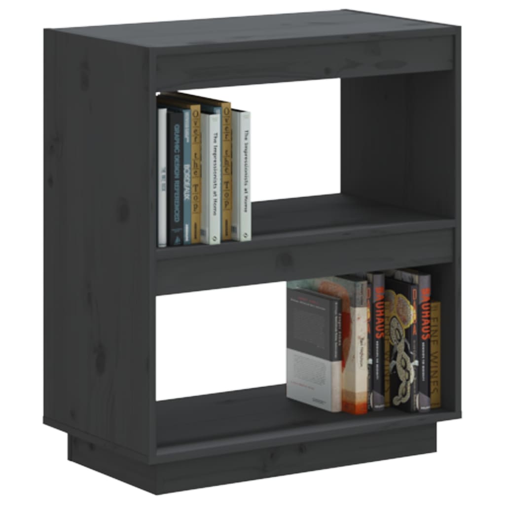 vidaXL Boekenkast 60x35x71 cm massief grenenhout grijs