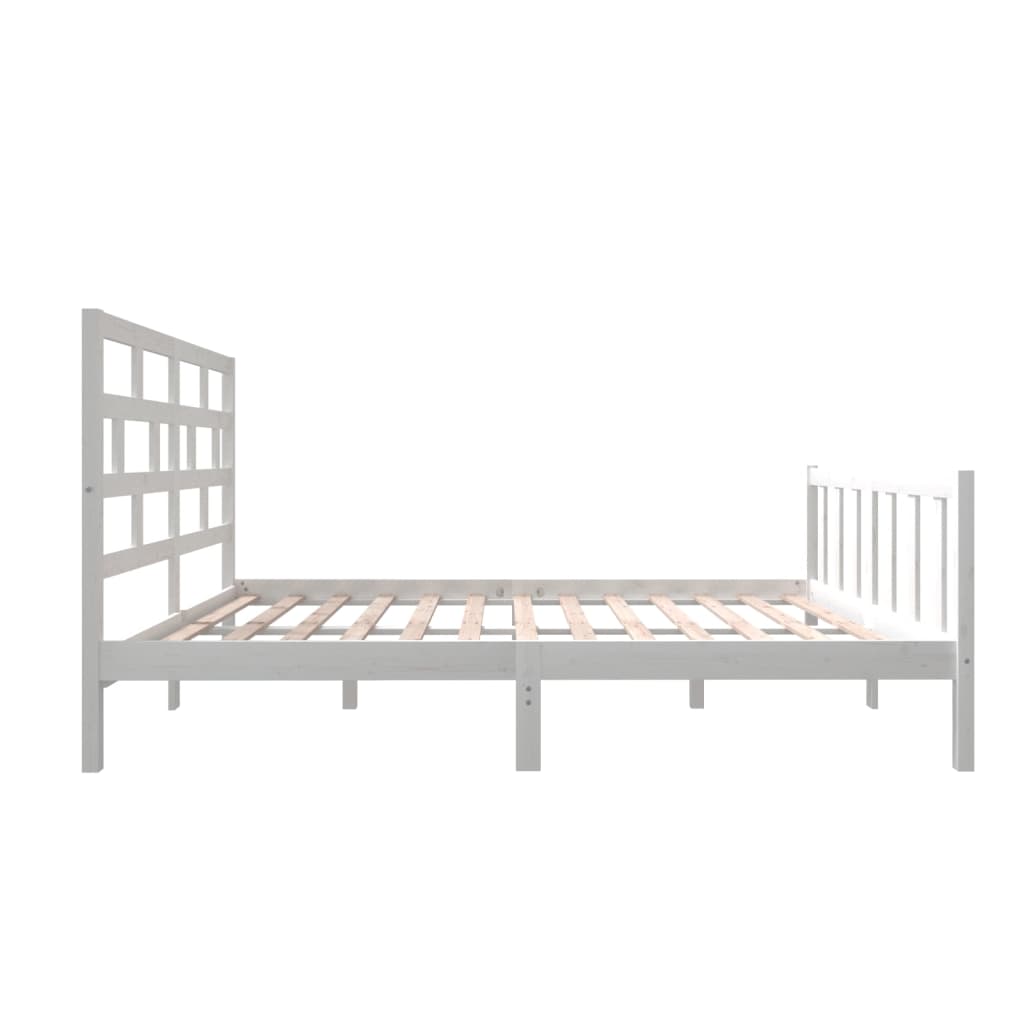 vidaXL Bedframe massief grenenhout wit 140x200 cm