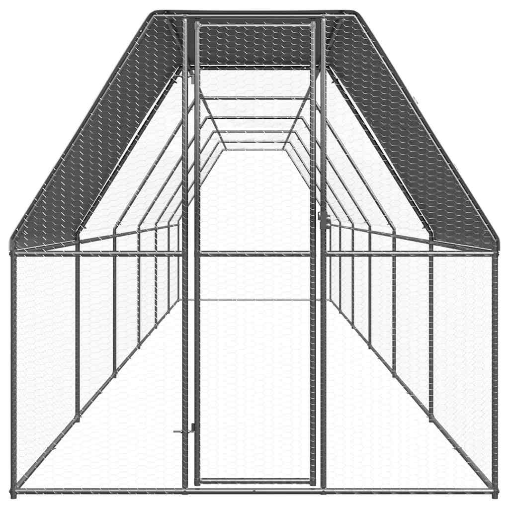 vidaXL Kippenhok 2x12x2 m gegalvaniseerd staal