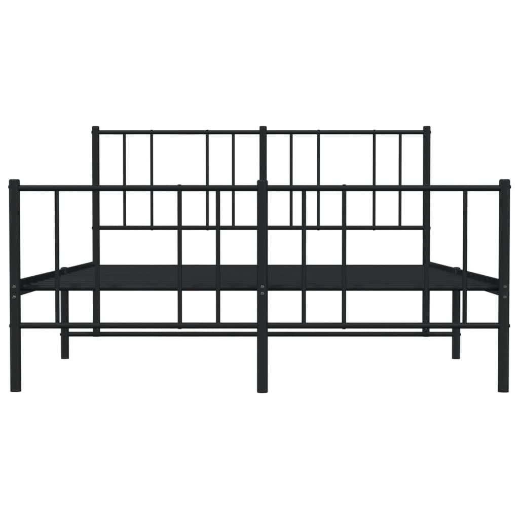 vidaXL Bedframe met hoofd- en voeteneinde metaal zwart 120x200 cm