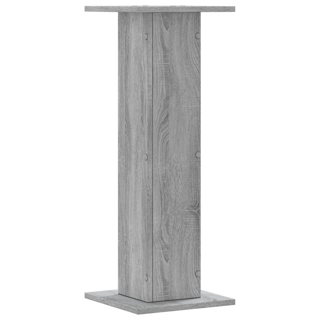 vidaXL Plantenstandaards 2 st 30x30x80 cm bewerkt hout grijs sonoma