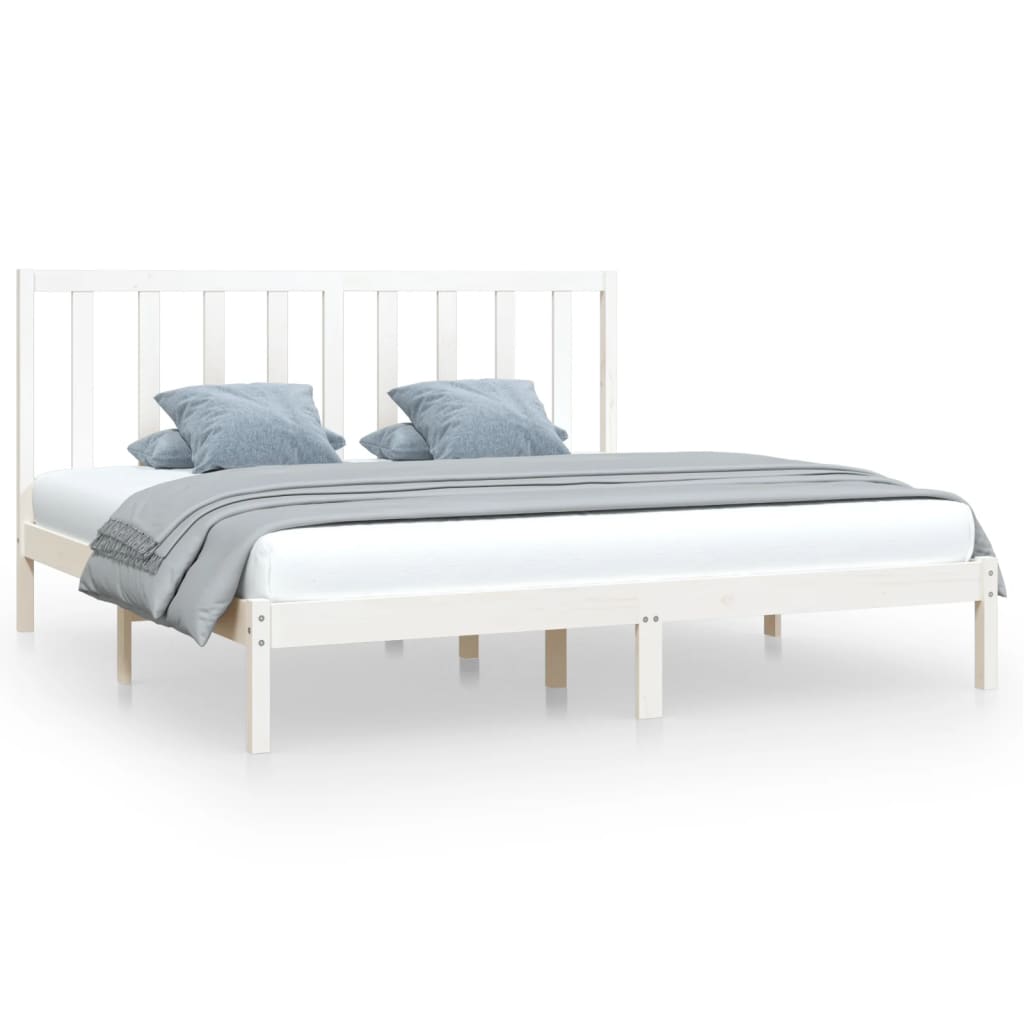 vidaXL Bedframe massief grenenhout wit 200x200 cm