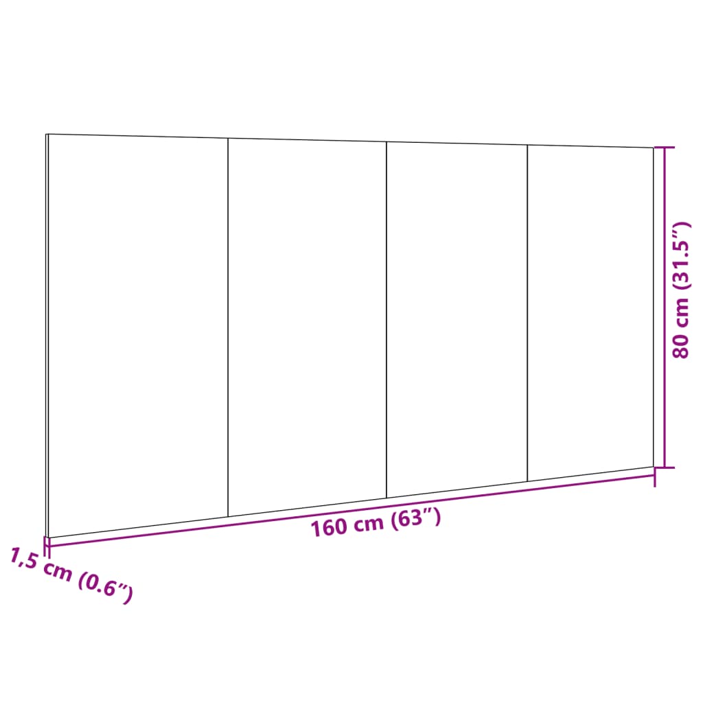 vidaXL Hoofdbord met kastjes 160 cm bewerkt hout bruin eikenkleurig