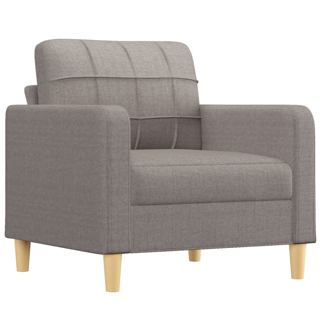 vidaXL 3-delige Loungeset met kussens stof taupe