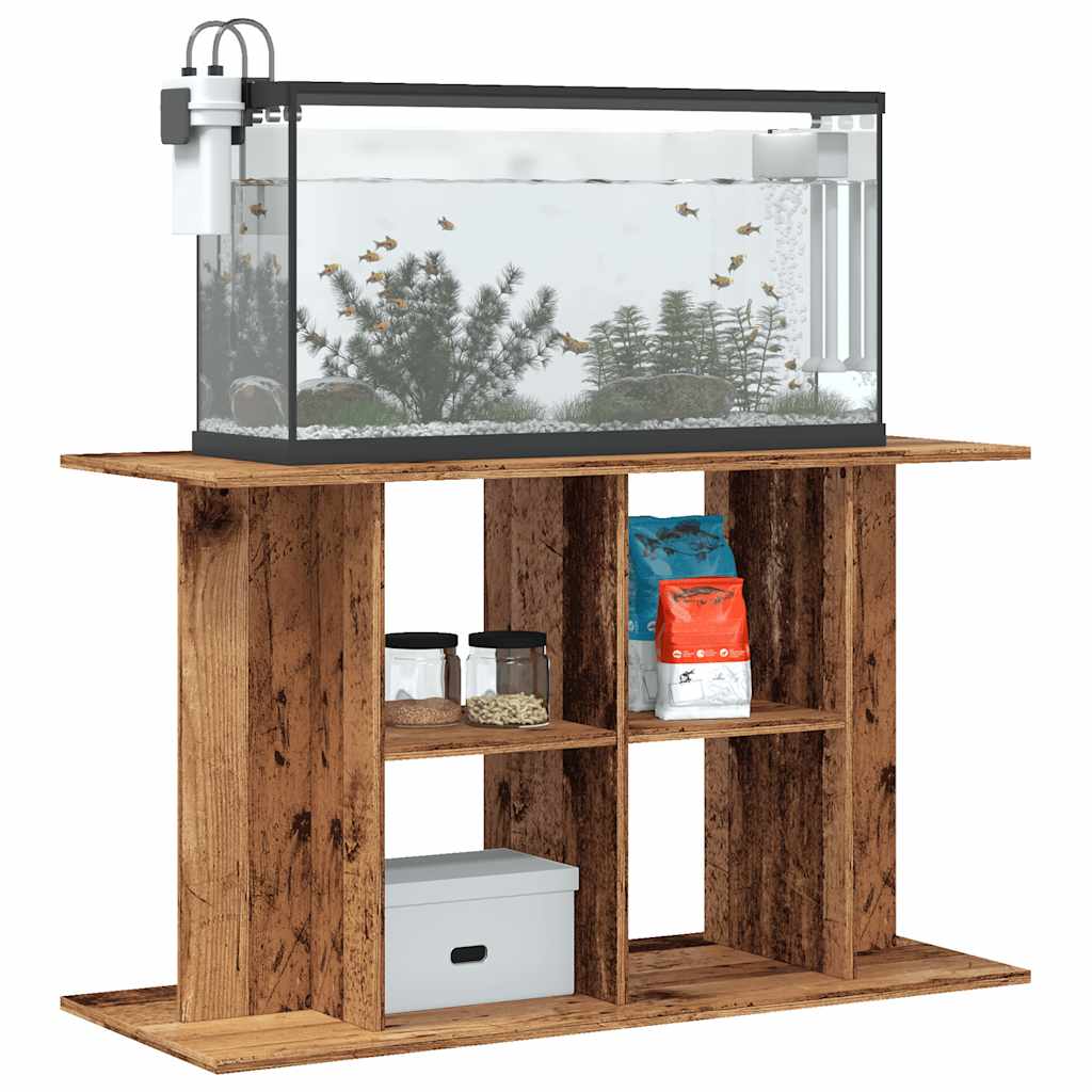 vidaXL Aquariumstandaard 100x40x60 cm bewerkt hout oud houtkleurig