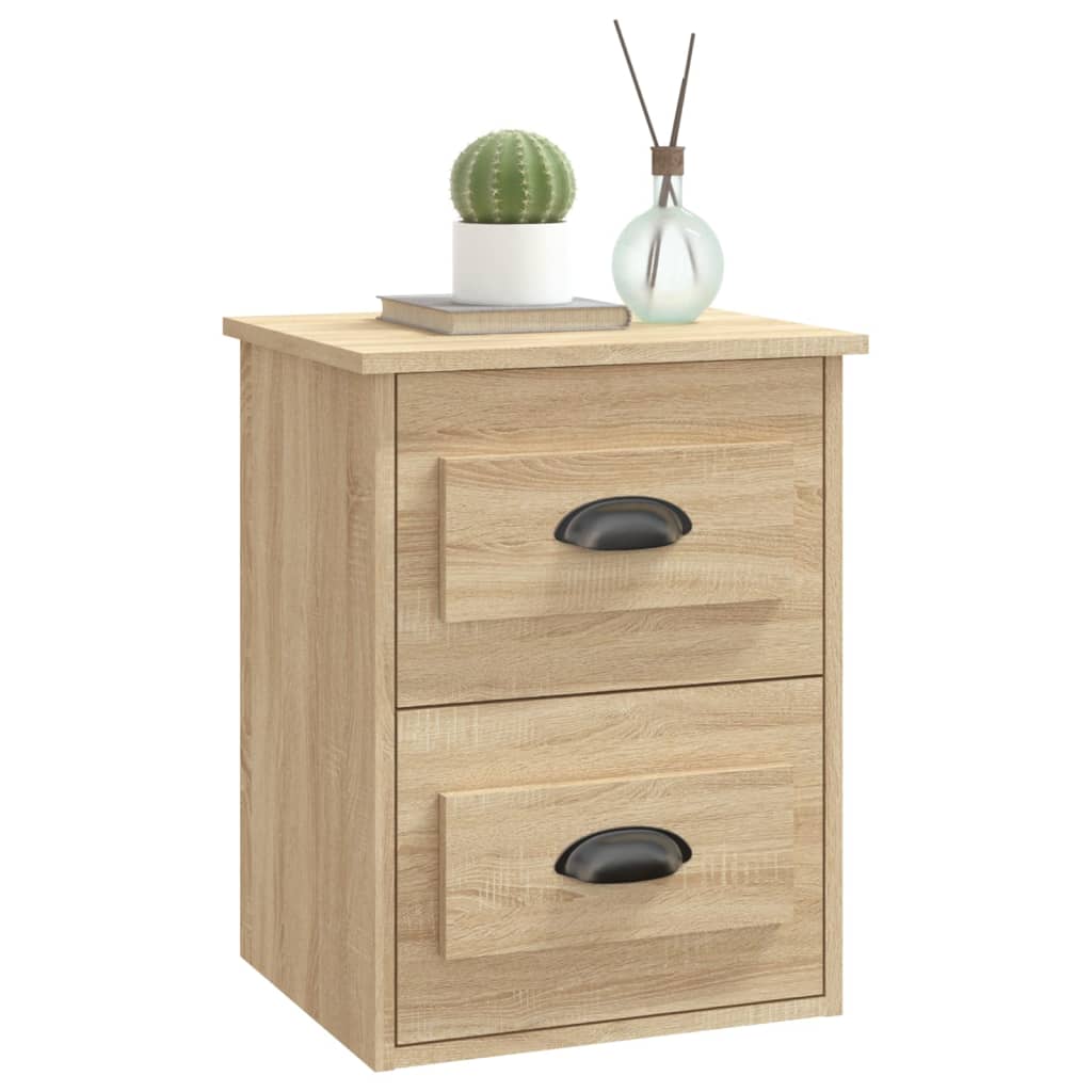 vidaXL Nachtkastjes 2 st wandgemonteerd 41,5x36x53 cm sonoma eiken