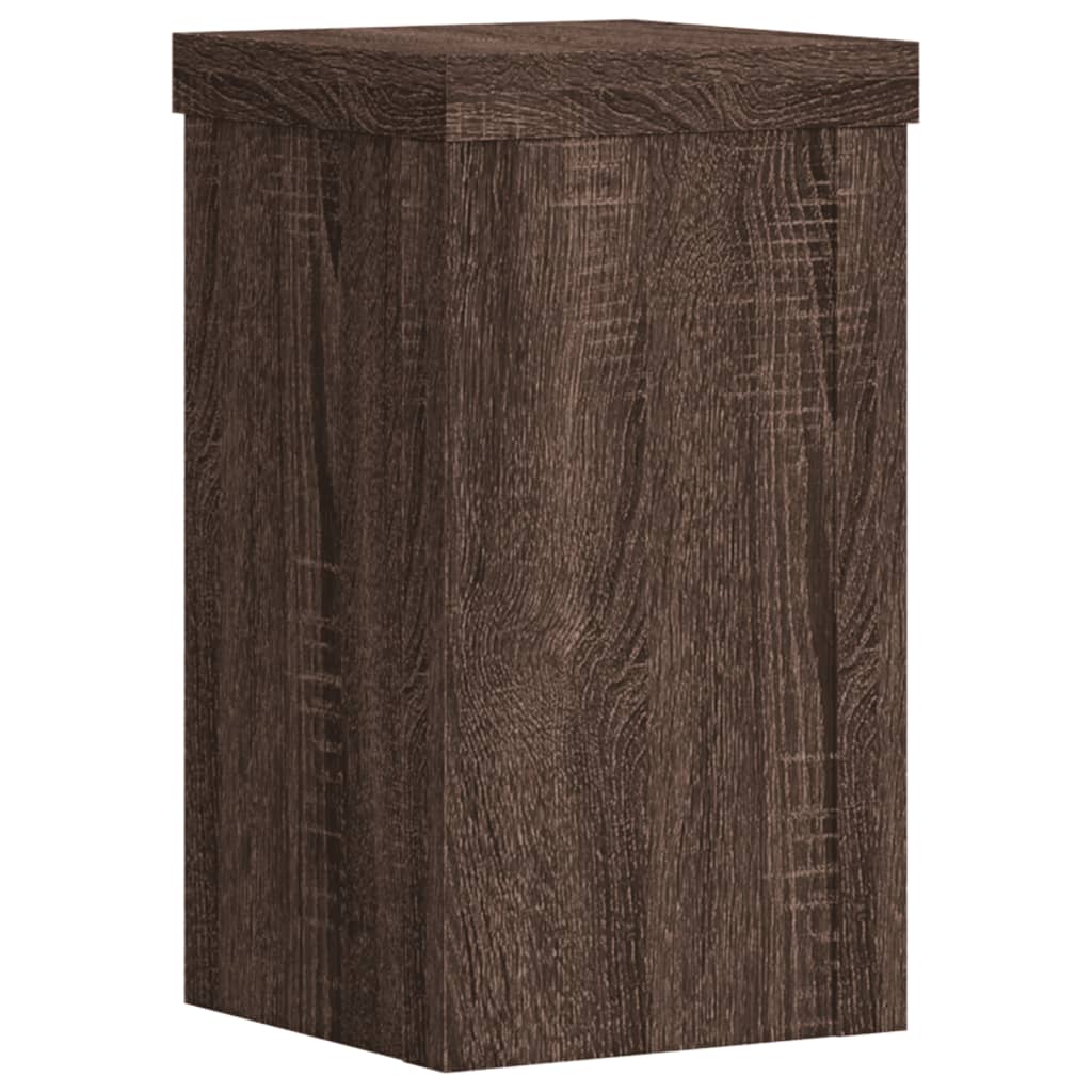 vidaXL Plantenstandaards 2 st 10x10x18 cm bewerkt hout bruin eiken