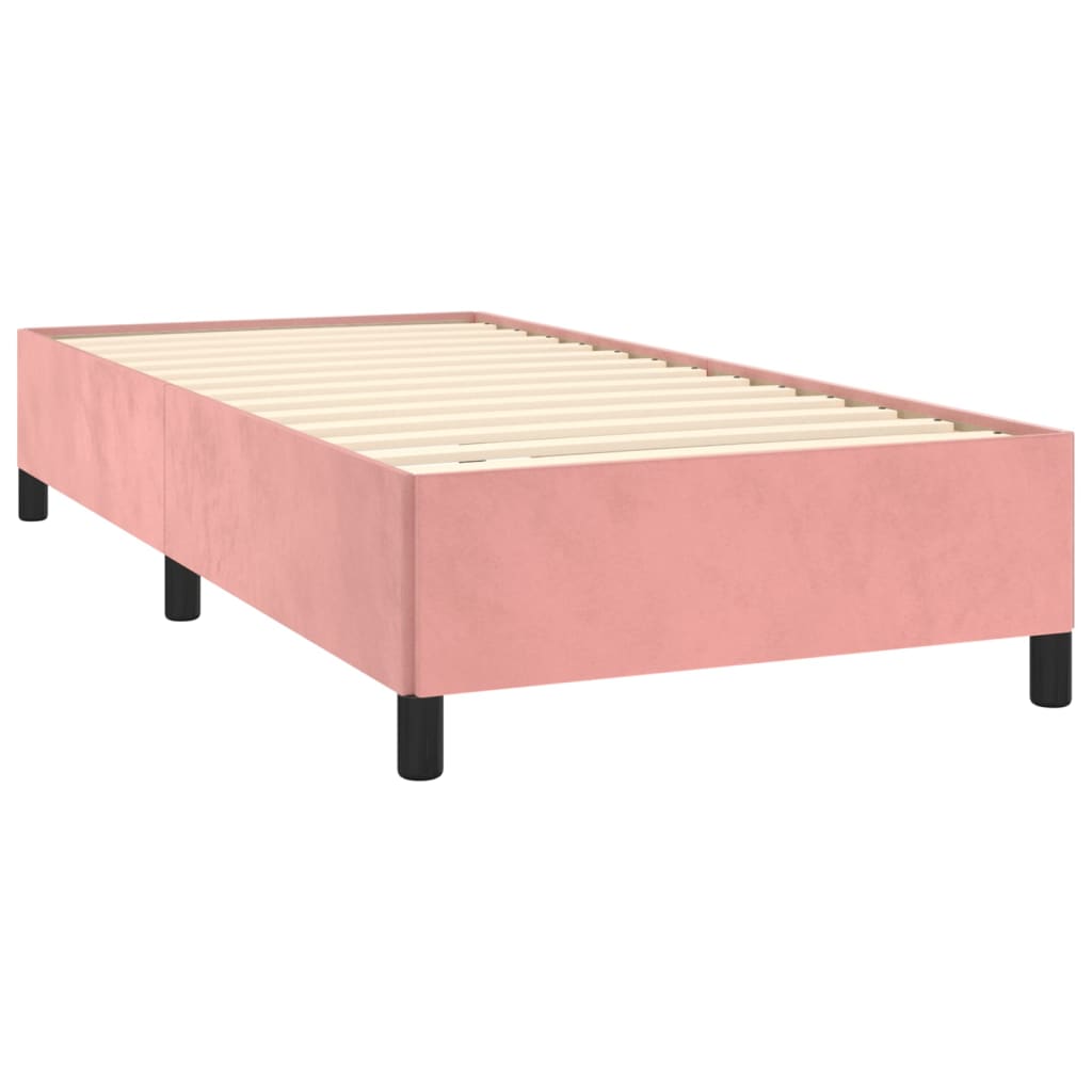 vidaXL Bedframe fluweel roze 90x200 cm