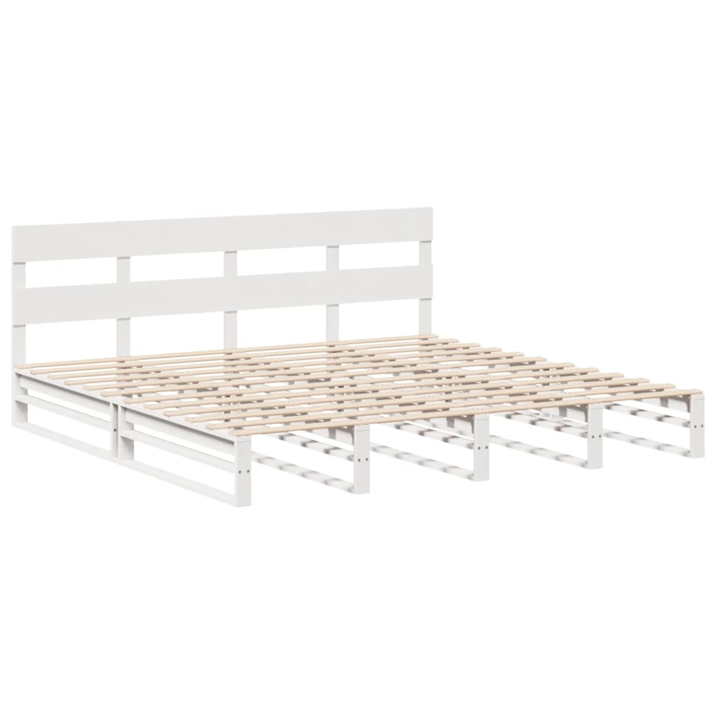 vidaXL Bedframe zonder matras massief grenenhout wit 180x200 cm