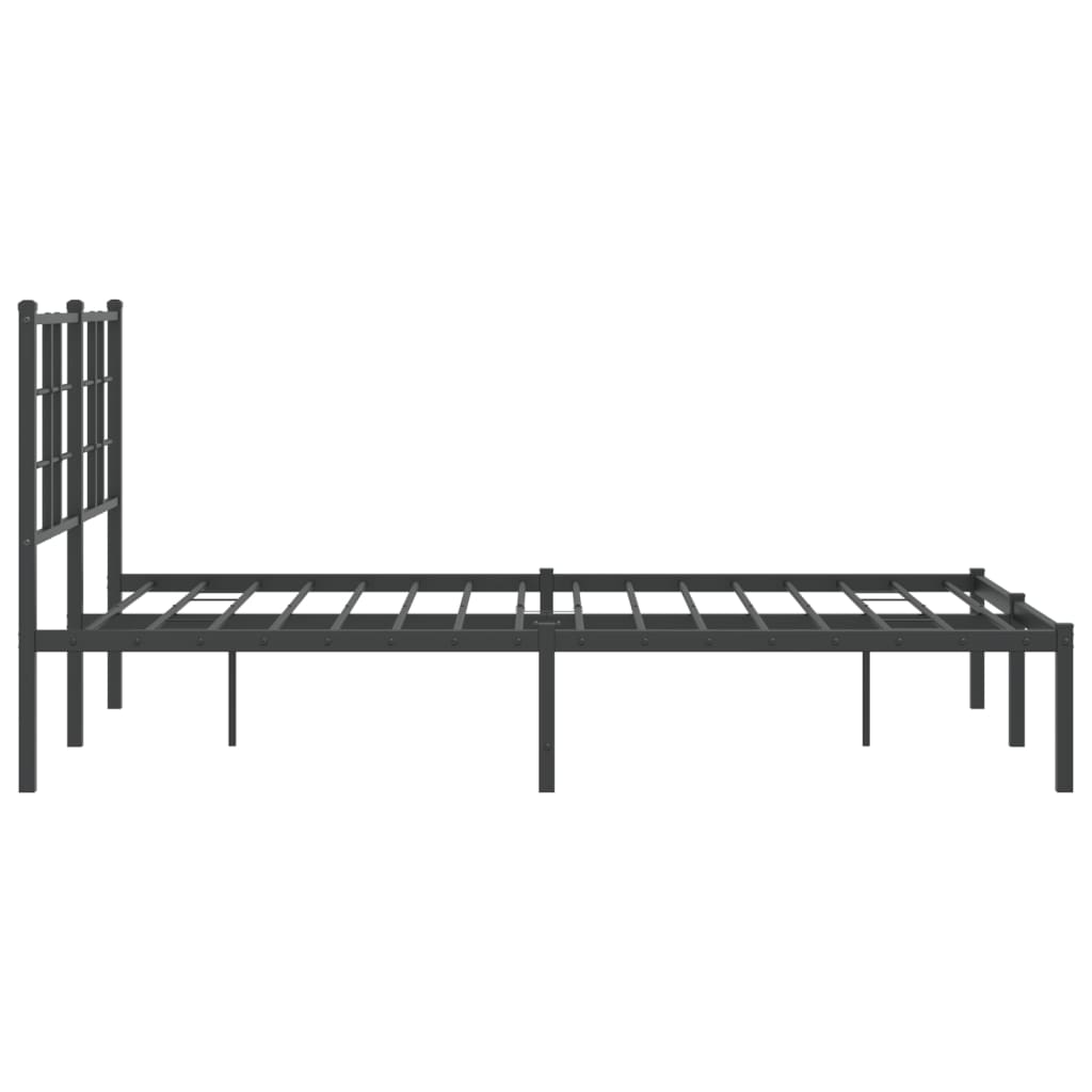 vidaXL Bedframe met hoofdbord metaal zwart 120x200 cm