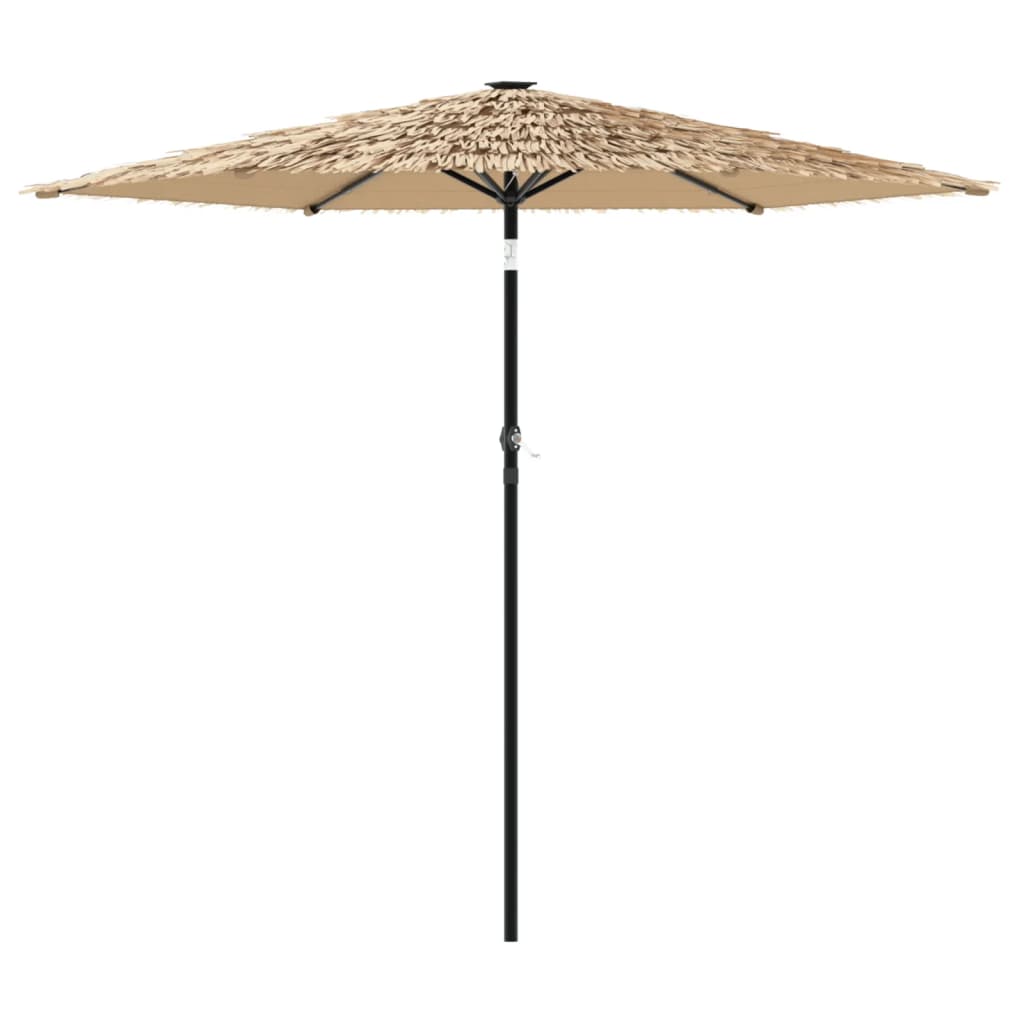 vidaXL Parasol met LED's en stalen paal 223x223x213 cm bruin