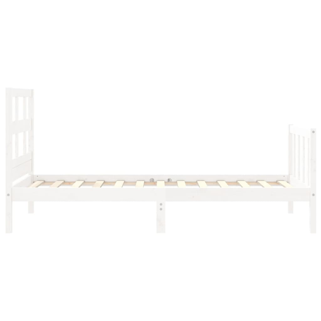 vidaXL Bedframe met hoofdbord massief hout wit