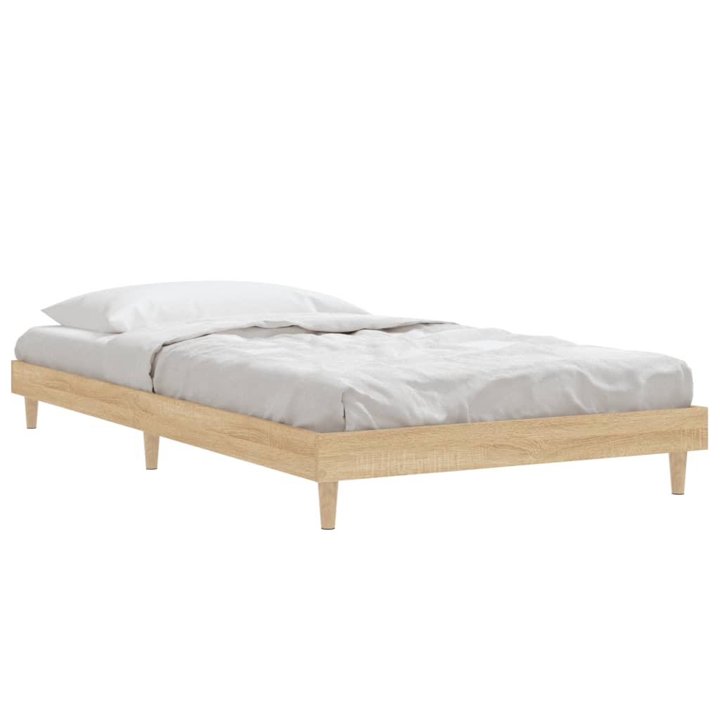 vidaXL Bedframe zonder matras hout sonoma eikenkleurig 100x200 cm