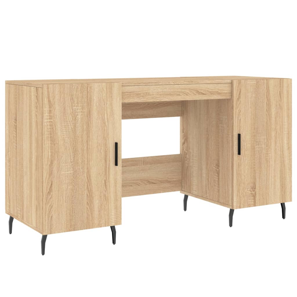 vidaXL Bureau 140x50x75 cm bewerkt hout sonoma eikenkleurig