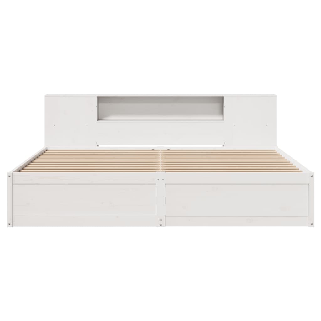 vidaXL Bedframe zonder matras massief grenenhout wit 180x200 cm