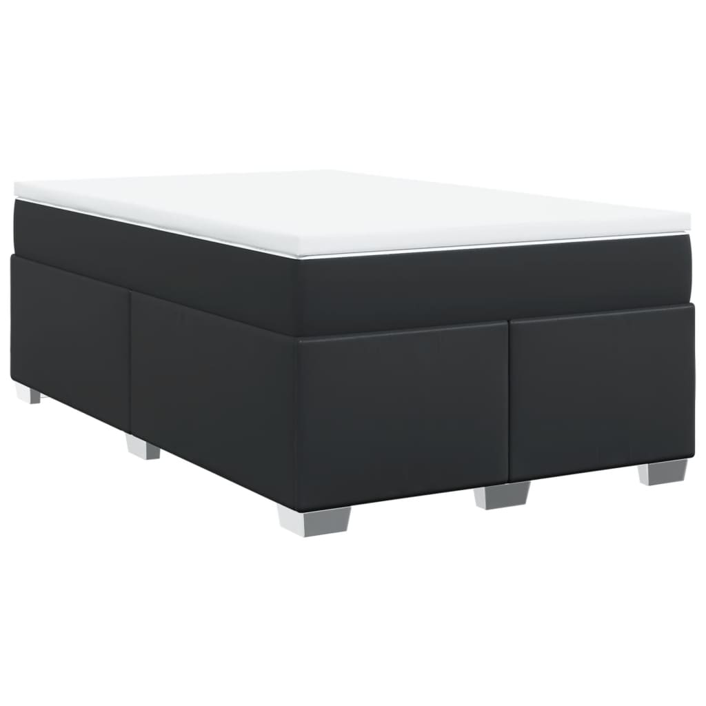 vidaXL Boxspring met matras kunstleer zwart 120x190 cm