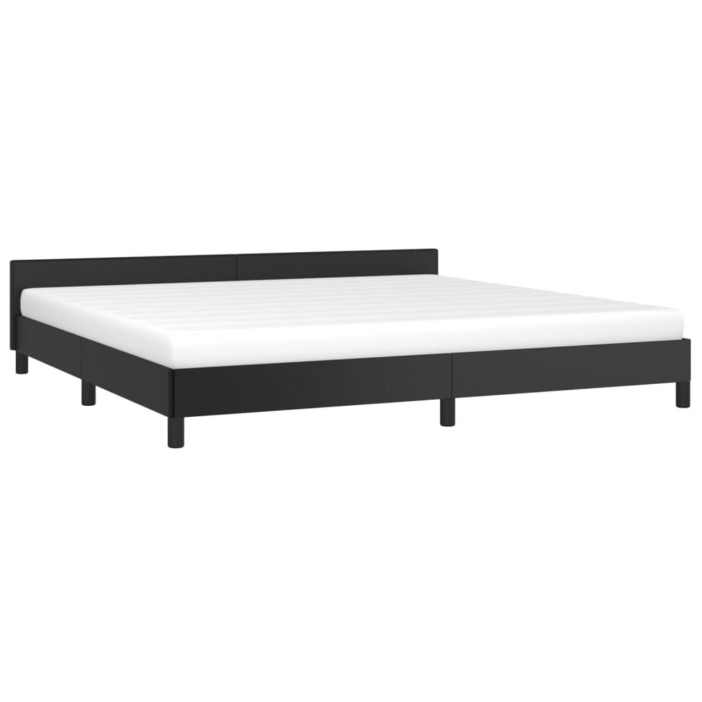 vidaXL Bedframe met hoofdeinde kunstleer zwart 200x200 cm