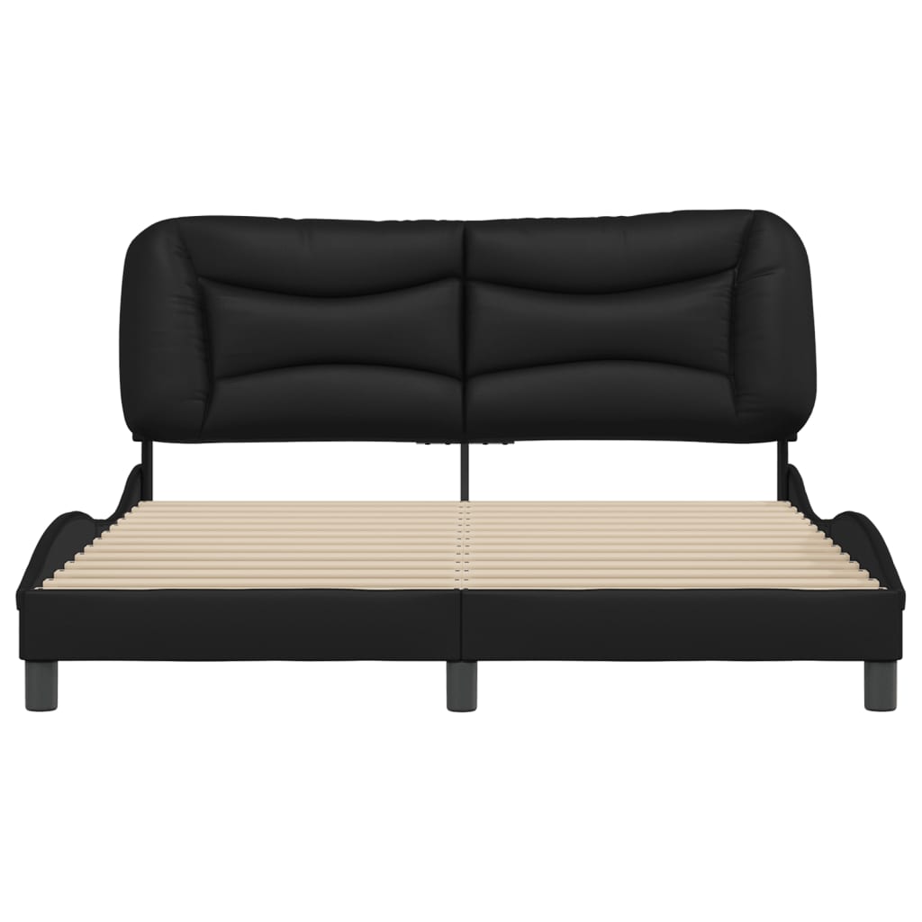 vidaXL Bedframe met hoofdbord kunstleer zwart 160x200 cm