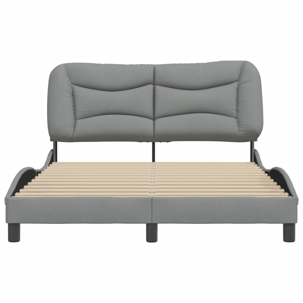 vidaXL Bedframe zonder matras stof lichtgrijs 140x200 cm