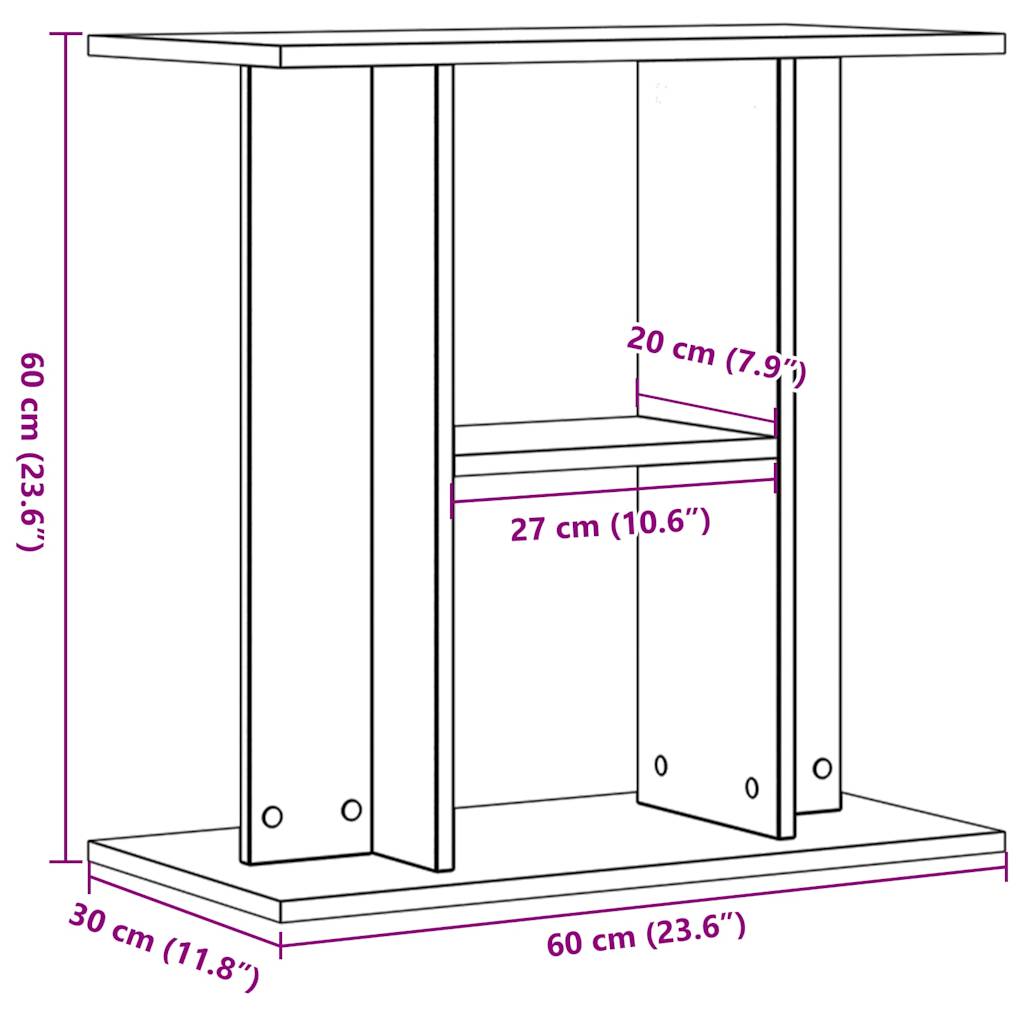 vidaXL Aquariumstandaard 60x30x60cm bewerkt hout artisanaal eikenkleur