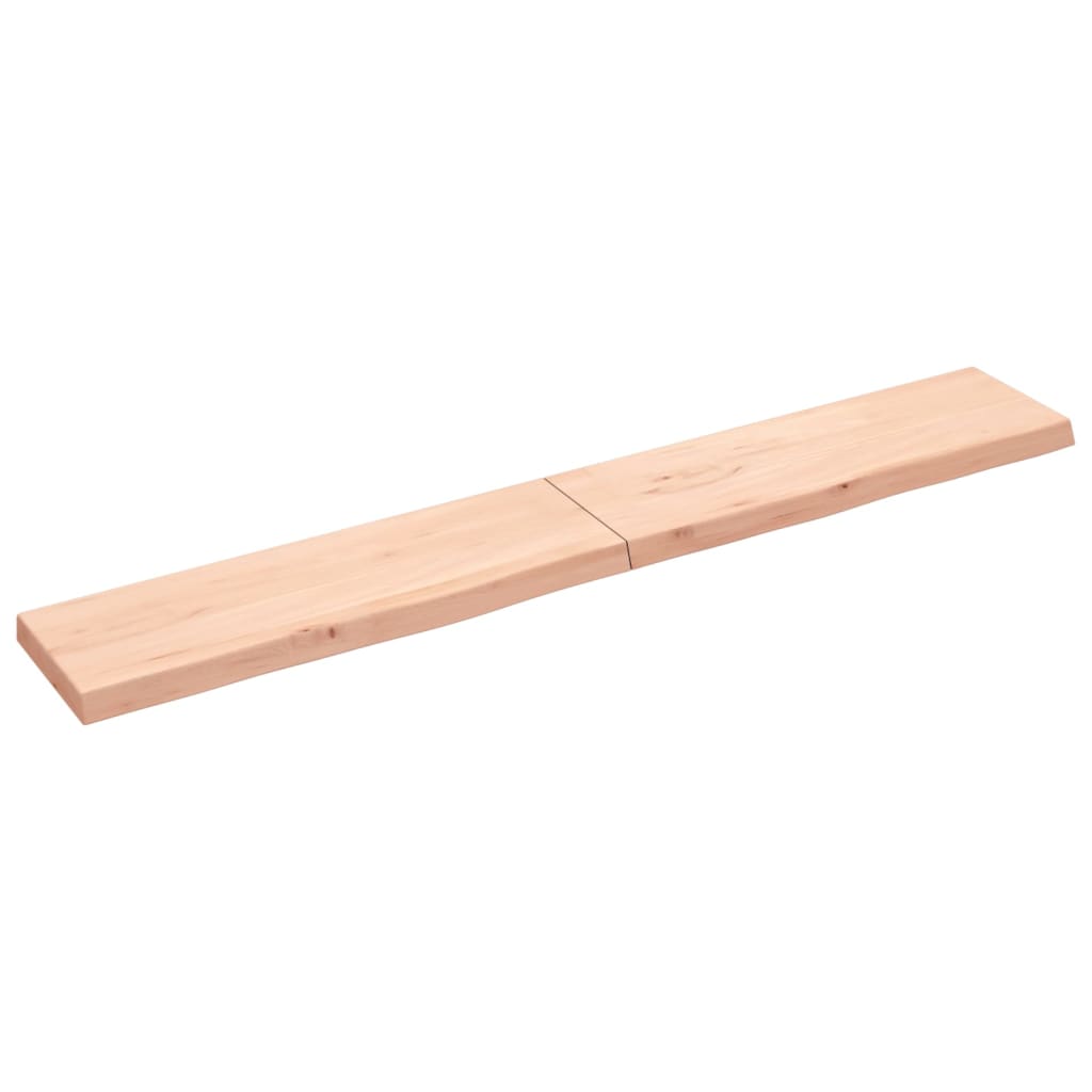 vidaXL Wandschap 200x30x(2-6) cm onbehandeld massief eikenhout