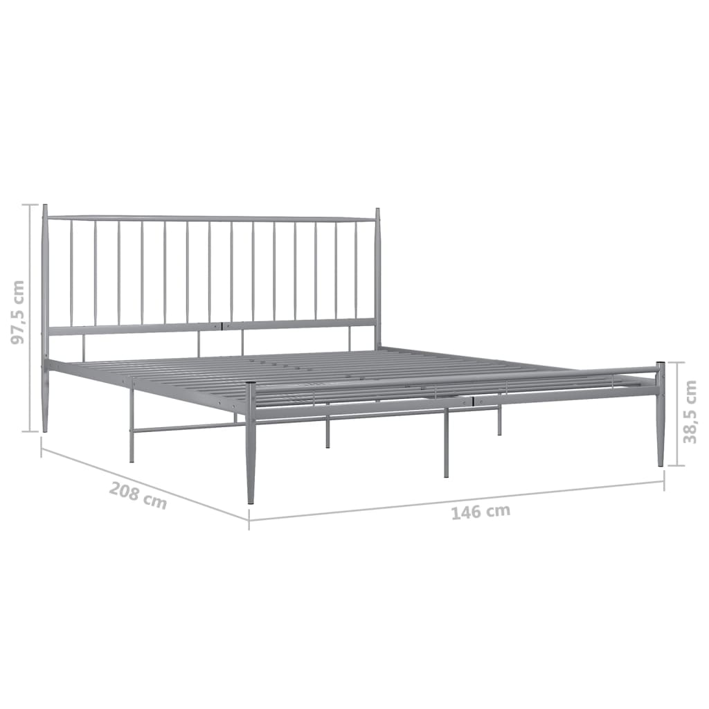 vidaXL Bedframe metaal grijs 140x200 cm